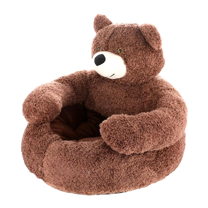 Super Soft Bear Hug Pet Bed - Plush Winter Cushion for Cats & Small Dogs