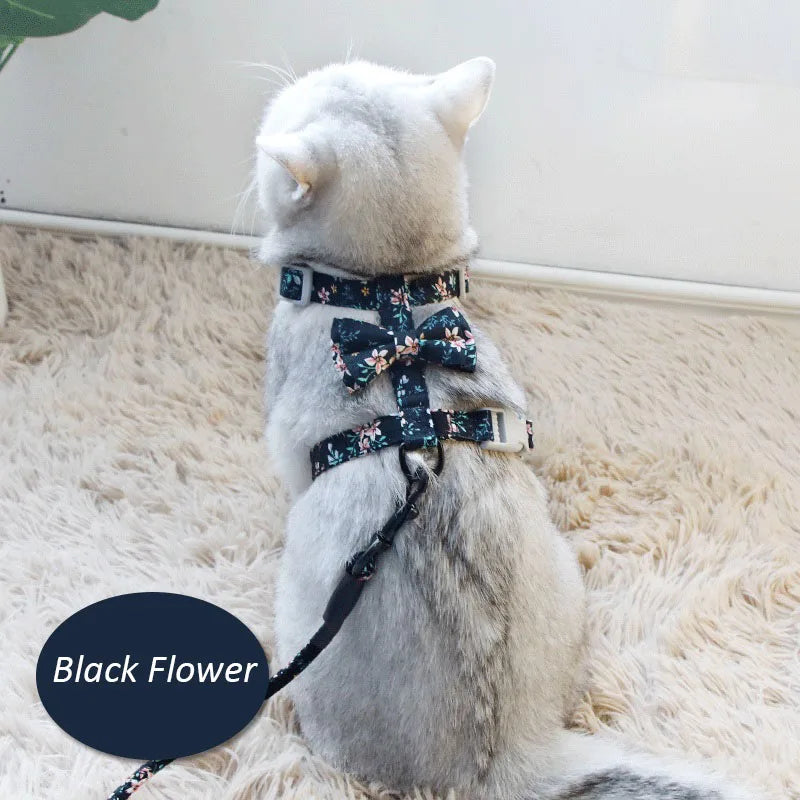 Japanese Cat Harnesses for Cats Adjustable Cat Harness and Leash Pets Accessories for Mascotas Gotas Katten Walking Chain Leads