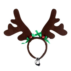 Christmas Dog Costume - Reindeer Antlers & Santa Hat Headband