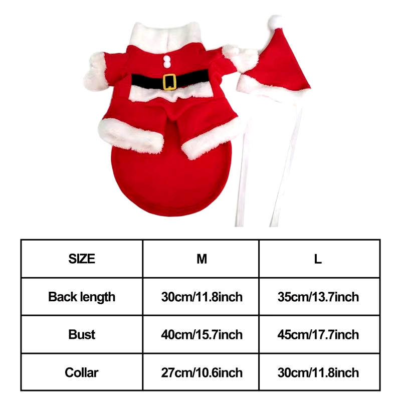 Funny Dog Santa Costume - Christmas & New Year Pet Cosplay Clothes