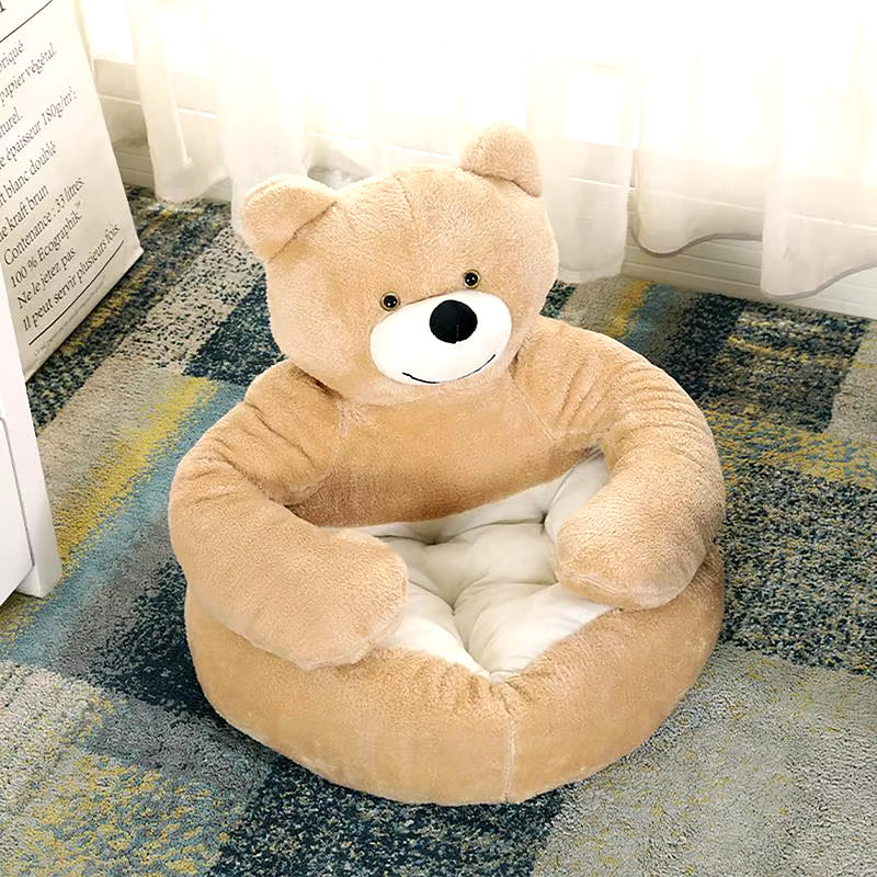 Super Soft Bear Hug Pet Bed - Plush Winter Cushion for Cats & Small Dogs