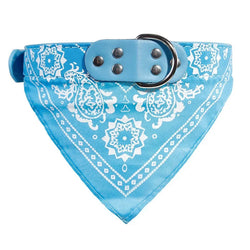 Adjustable Pet Bandana Collar - PU Leather Paisley Scarf for Dogs & Cats