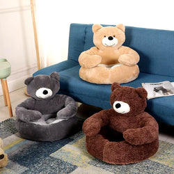 Super Soft Bear Hug Pet Bed - Plush Winter Cushion for Cats & Small Dogs