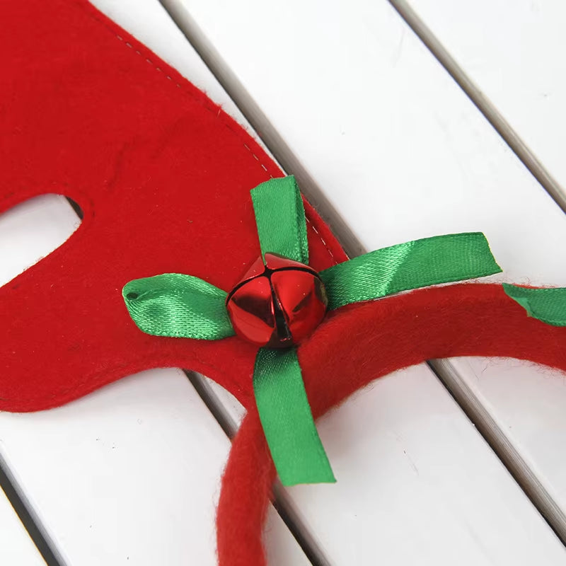 Christmas Dog Costume - Reindeer Antlers & Santa Hat Headband