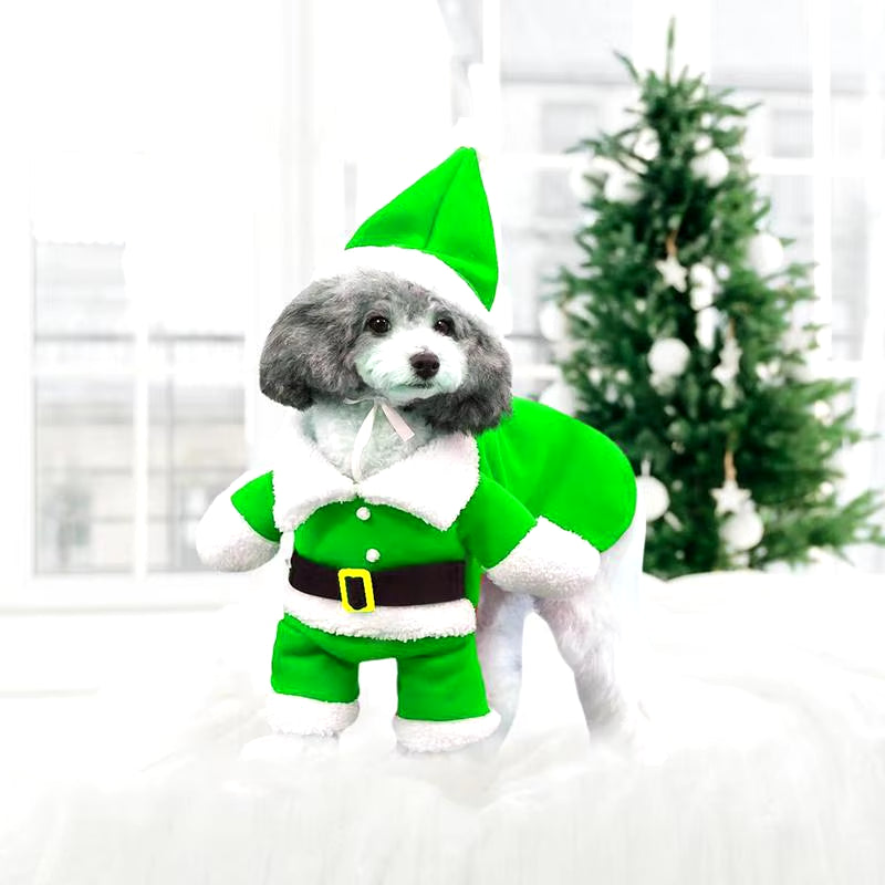 Funny Dog Santa Costume - Christmas & New Year Pet Cosplay Clothes