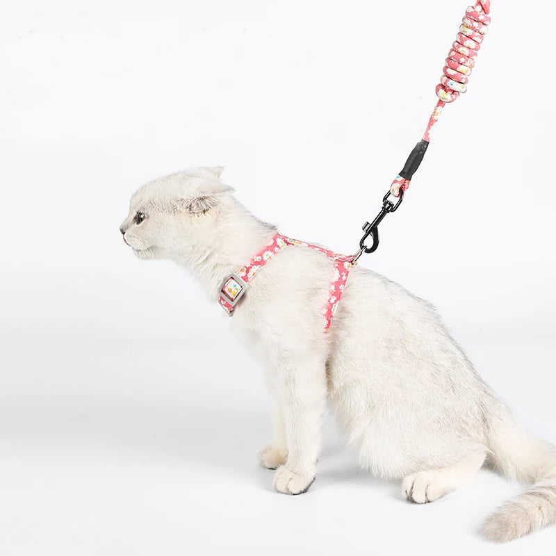 Japanese Cat Harnesses for Cats Adjustable Cat Harness and Leash Pets Accessories for Mascotas Gotas Katten Walking Chain Leads